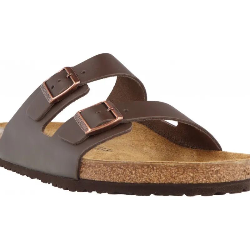 Birkenstock Arizona Cuero Natural Dark Brown*Homme Tongs | Sandales