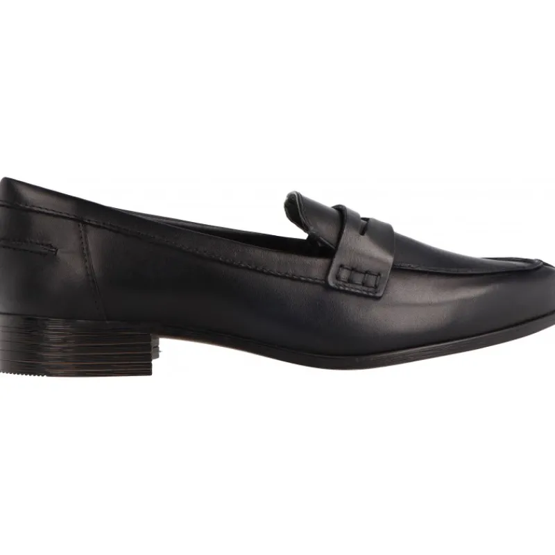 Clarks Hamble Loafer Black Leather*Femme Mocassins