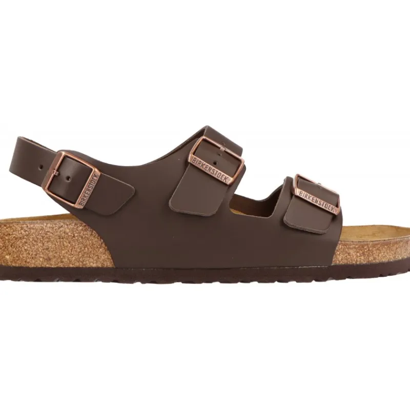 Birkenstock Milano Natural Leather Dark Brown*Homme Sandales