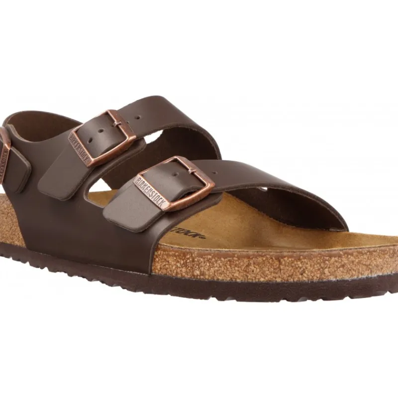 Birkenstock Milano Natural Leather Dark Brown*Homme Sandales